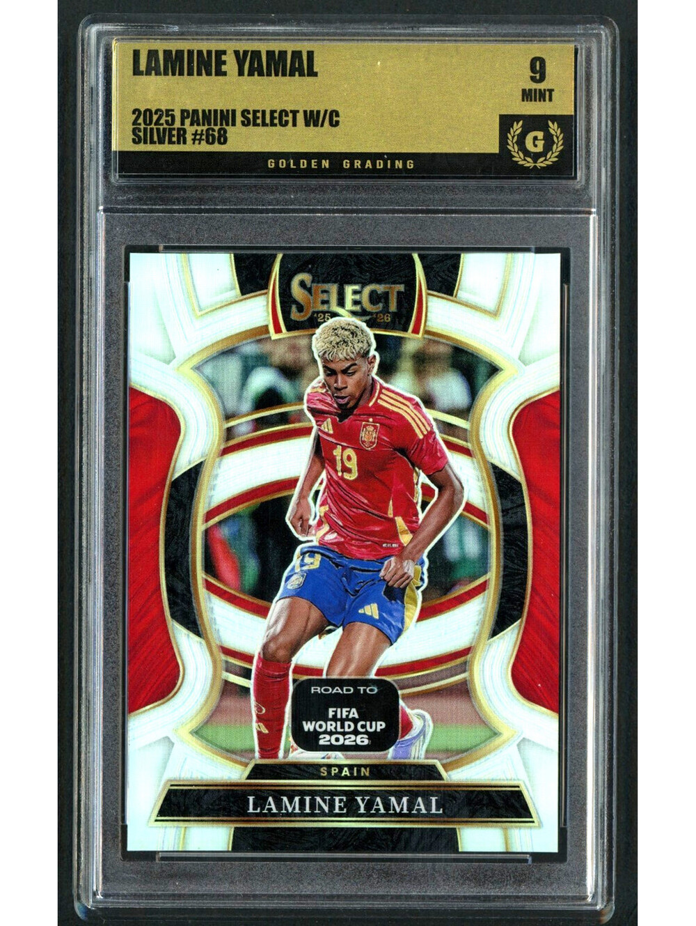 2025-26 Panini Select Road To FIFA W/C #68 Lamine Yamal Silver Graded Mint 9